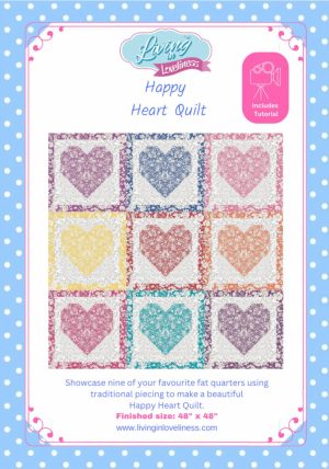 Happy Heart Patchwork Quilt Pattern/Kit/PDF Download