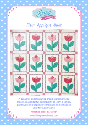 Fleur Applique Quilt Pattern PDF Digital Download