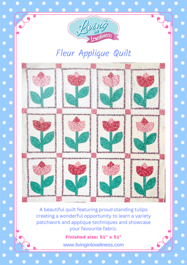 Fleur Applique Quilt Pattern PDF Digital Download