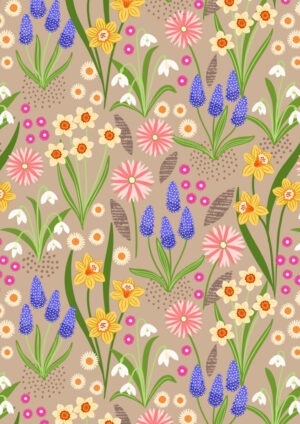 Spring flowers on natural