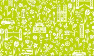 Liberty Fabrics - London Parks - City Sights - Lime - 1/2 Metre